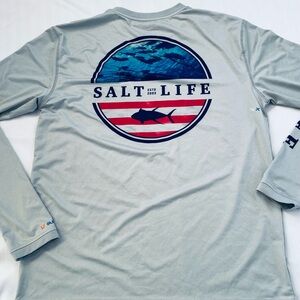 Salt Life Men's Light Gray Long Sleeve Performance Tee Small
